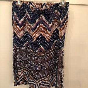 Multi Colored Aztec Print Strapless Romper